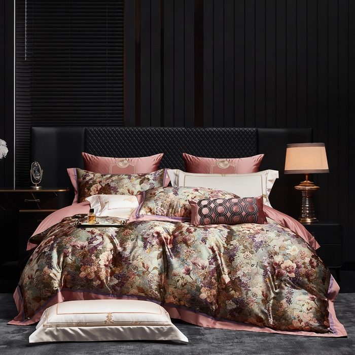 91家纺网 家纺一手货源 找家纺 （总）至爱今生 2026新款数码印花长绒棉四件套-花漾依梦