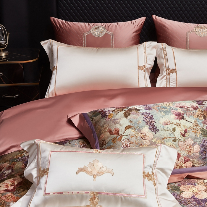 91家纺网 家纺一手货源 找家纺 （总）至爱今生 2026新款数码印花长绒棉四件套-花漾依梦