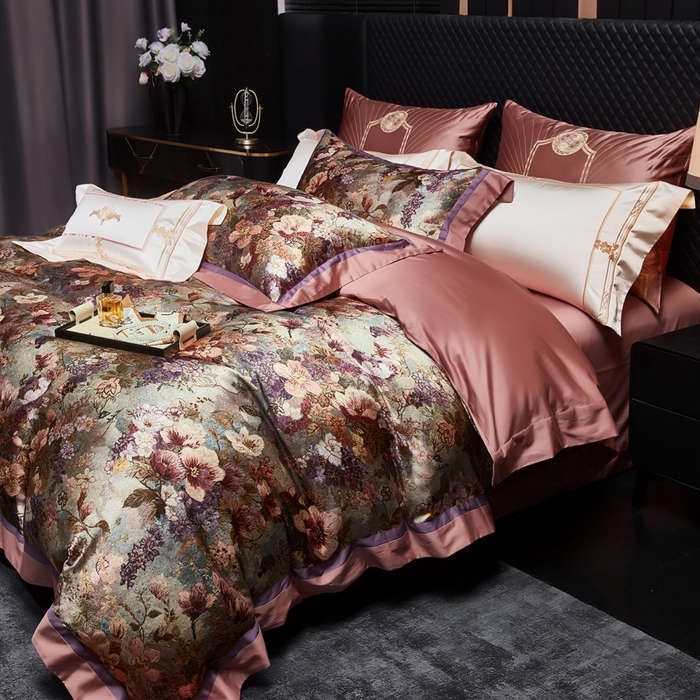 91家纺网 家纺一手货源 找家纺 （总）至爱今生 2026新款数码印花长绒棉四件套-花漾依梦