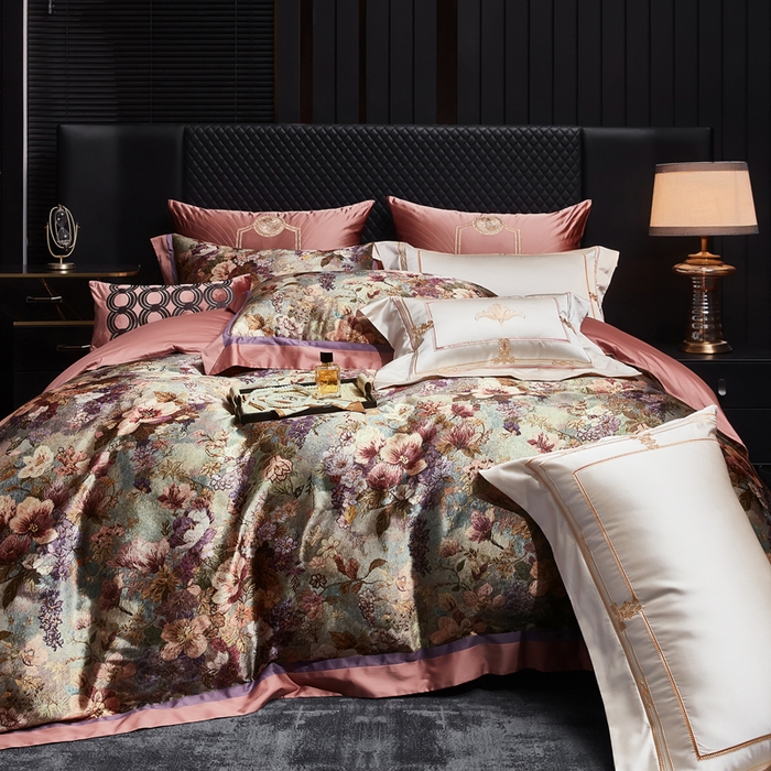 91家纺网 家纺一手货源 找家纺 （总）至爱今生 2026新款数码印花长绒棉四件套-花漾依梦