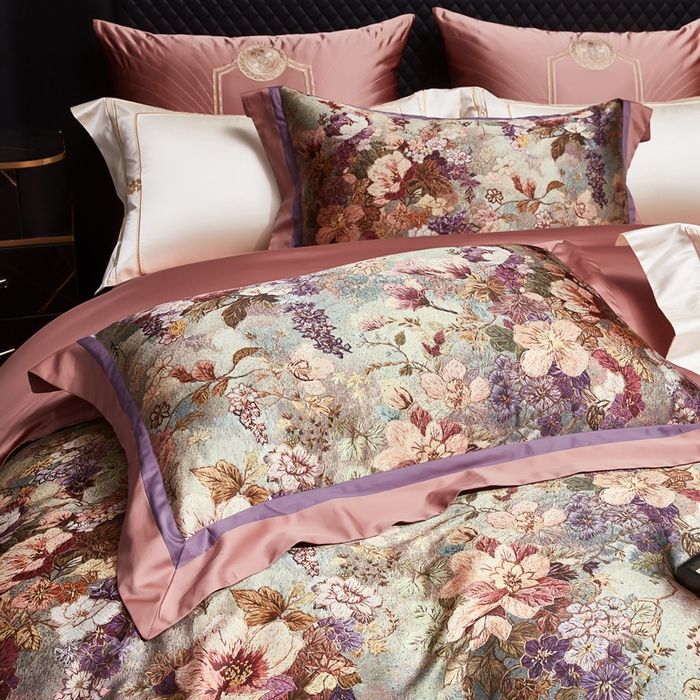 91家纺网 家纺一手货源 找家纺 （总）至爱今生 2026新款数码印花长绒棉四件套-花漾依梦