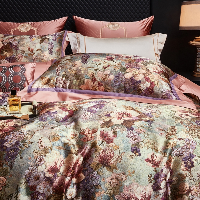 91家纺网 家纺一手货源 找家纺 （总）至爱今生 2026新款数码印花长绒棉四件套-花漾依梦