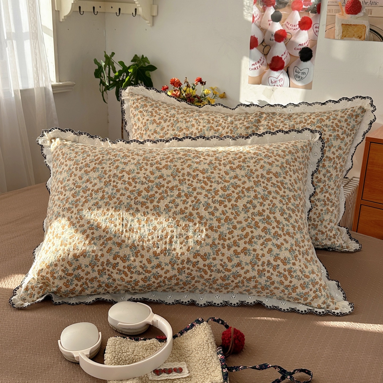 91家纺网 家纺一手货源 找家纺 顾里家纺 2026新款法式复古花边三层纱四件套（会员-2元） 焦糖郎姆