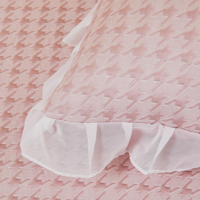 91家纺网 家纺一手货源 找家纺 （总）怡源梦 2026新款A类PE高分子凉感软席提花冰豆豆床裙席子凉席-千鸟格