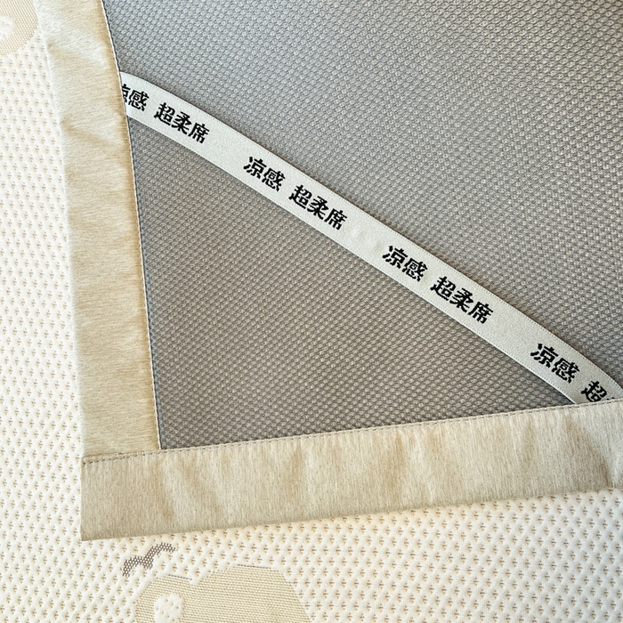 91家纺网 家纺一手货源 找家纺 雅居纺家纺 2026新款A类加厚三明治底提花小清新凉感席床单款凉席席子 星星小熊