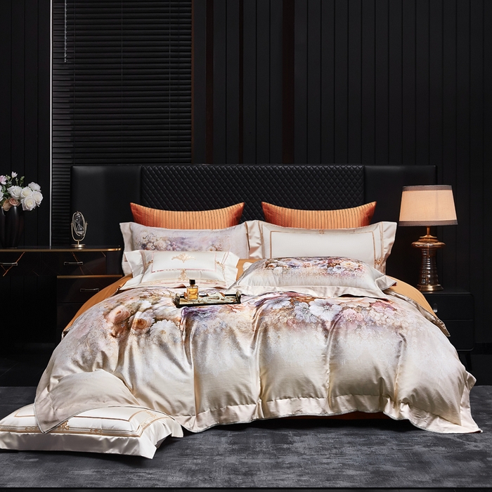 91家纺网 家纺一手货源 找家纺 （总）至爱今生 2026新款数码印花长绒棉四件套-花润