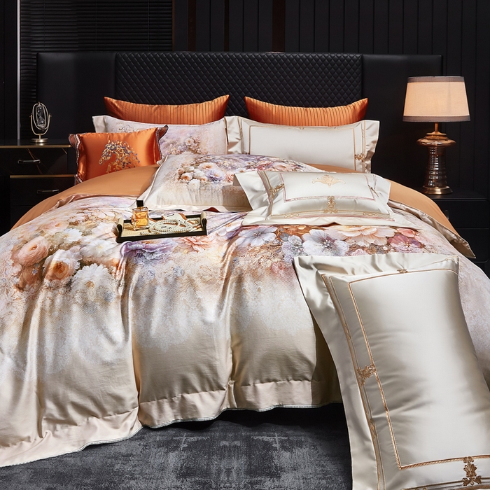 91家纺网 家纺一手货源 找家纺 （总）至爱今生 2026新款数码印花长绒棉四件套-花润