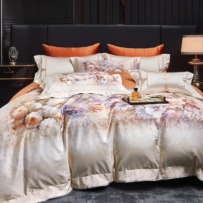 91家纺网 家纺一手货源 找家纺 （总）至爱今生 2026新款数码印花长绒棉四件套-花润