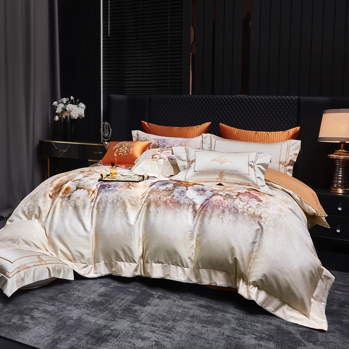 91家纺网 家纺一手货源 找家纺 （总）至爱今生 2026新款数码印花长绒棉四件套-花润