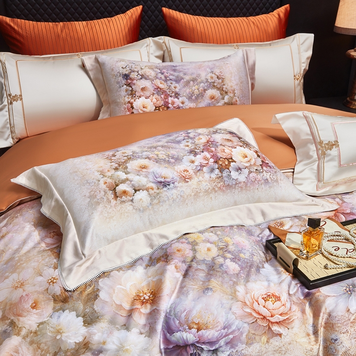 91家纺网 家纺一手货源 找家纺 （总）至爱今生 2026新款数码印花长绒棉四件套-花润