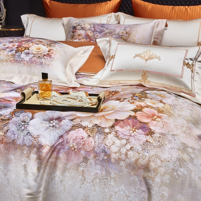 91家纺网 家纺一手货源 找家纺 （总）至爱今生 2026新款数码印花长绒棉四件套-花润