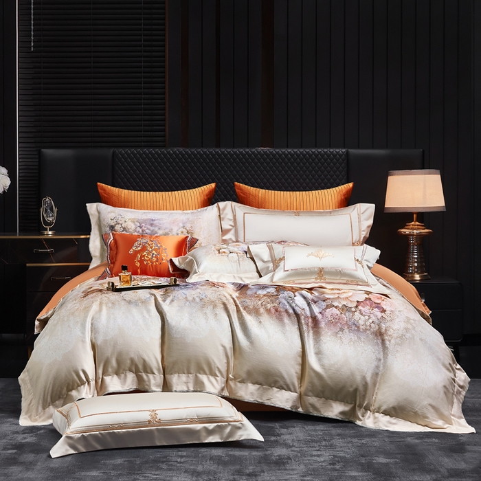 91家纺网 家纺一手货源 找家纺 （总）至爱今生 2026新款数码印花长绒棉四件套-花润