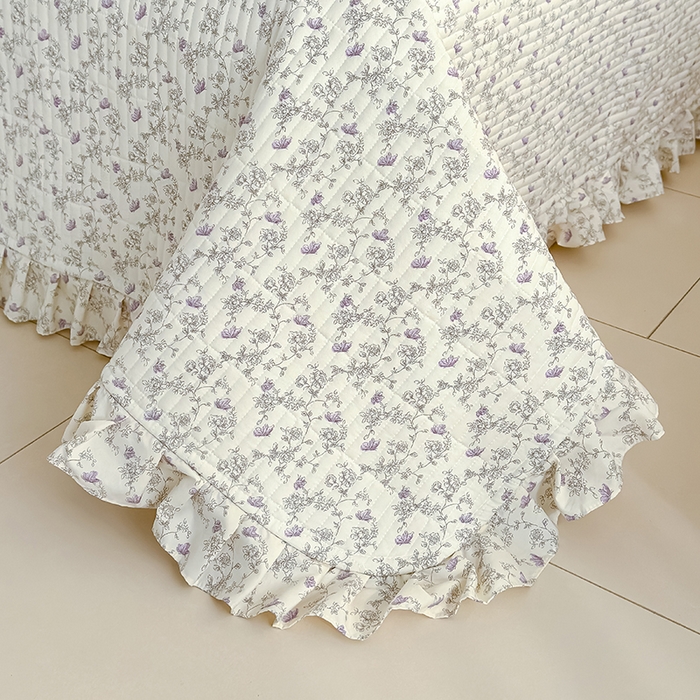 91家纺网 家纺一手货源 找家纺 归属 2026春夏新款古法仿棉单床盖床盖三件套 花间彩蝶