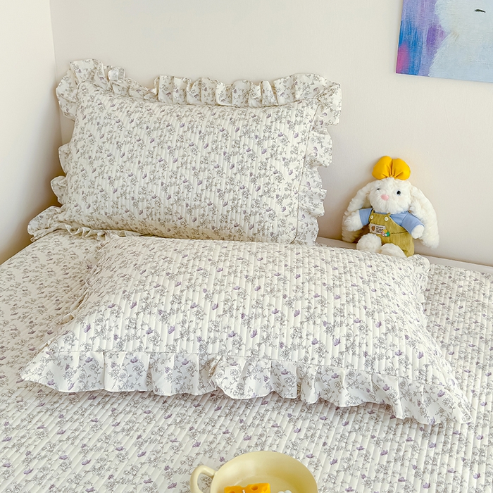 91家纺网 家纺一手货源 找家纺 归属 2026春夏新款古法仿棉单床盖床盖三件套 花间彩蝶