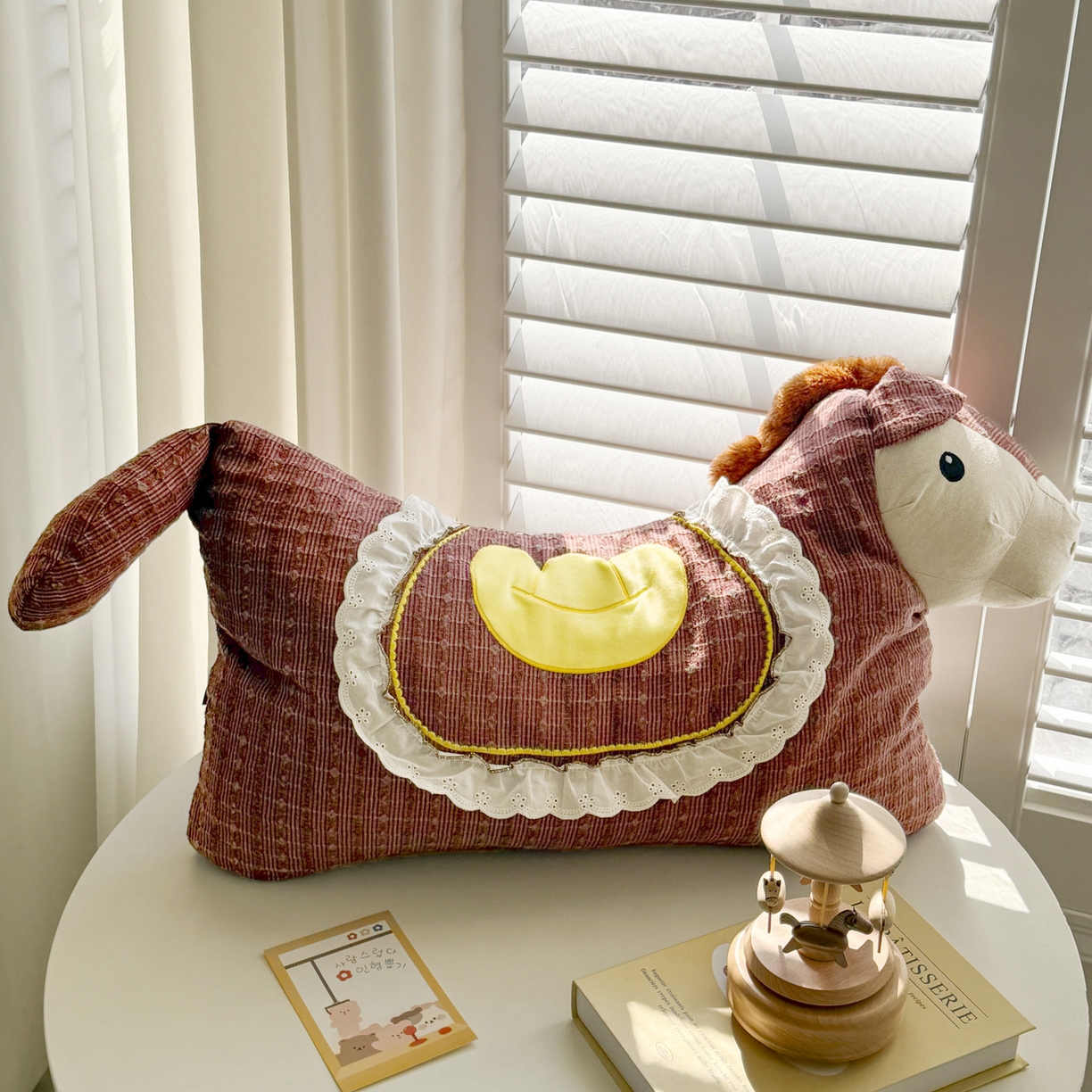 蔻眠 马上有钱-全棉刺绣荞麦枕头卡通护颈枕芯 马上有钱-红