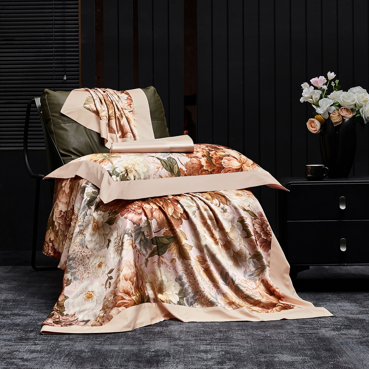 91家纺网 家纺一手货源 找家纺 （总）至爱今生 2026新款数码印花长绒棉四件套-国色芳华