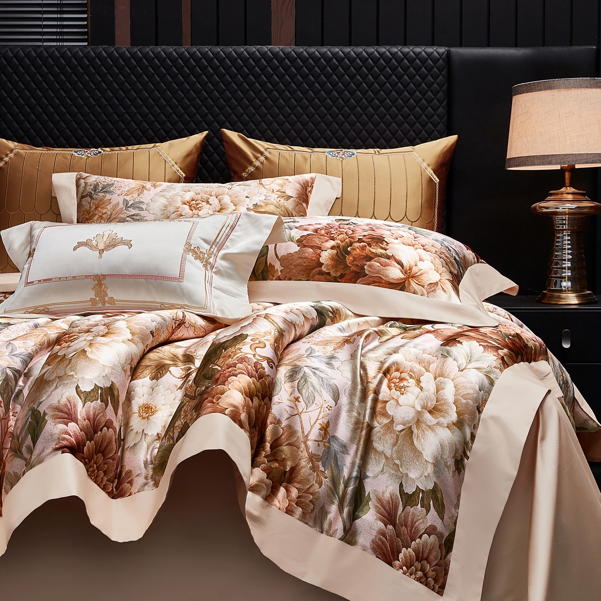 91家纺网 家纺一手货源 找家纺 （总）至爱今生 2026新款数码印花长绒棉四件套-国色芳华