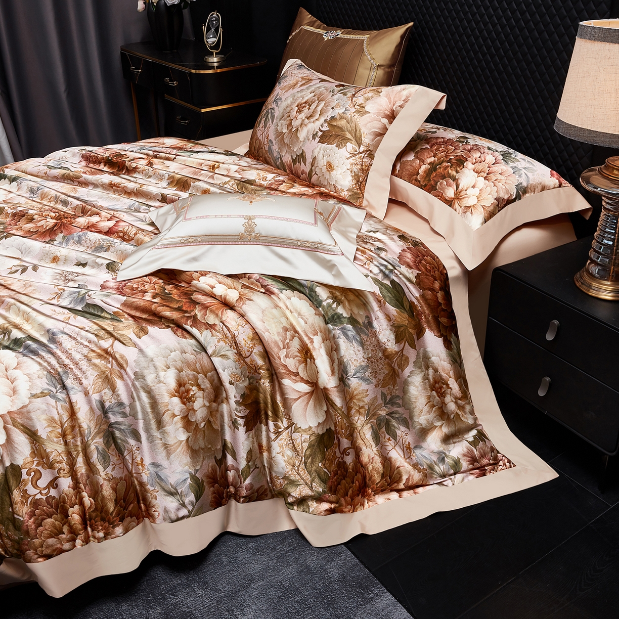 91家纺网 家纺一手货源 找家纺 （总）至爱今生 2026新款数码印花长绒棉四件套-国色芳华