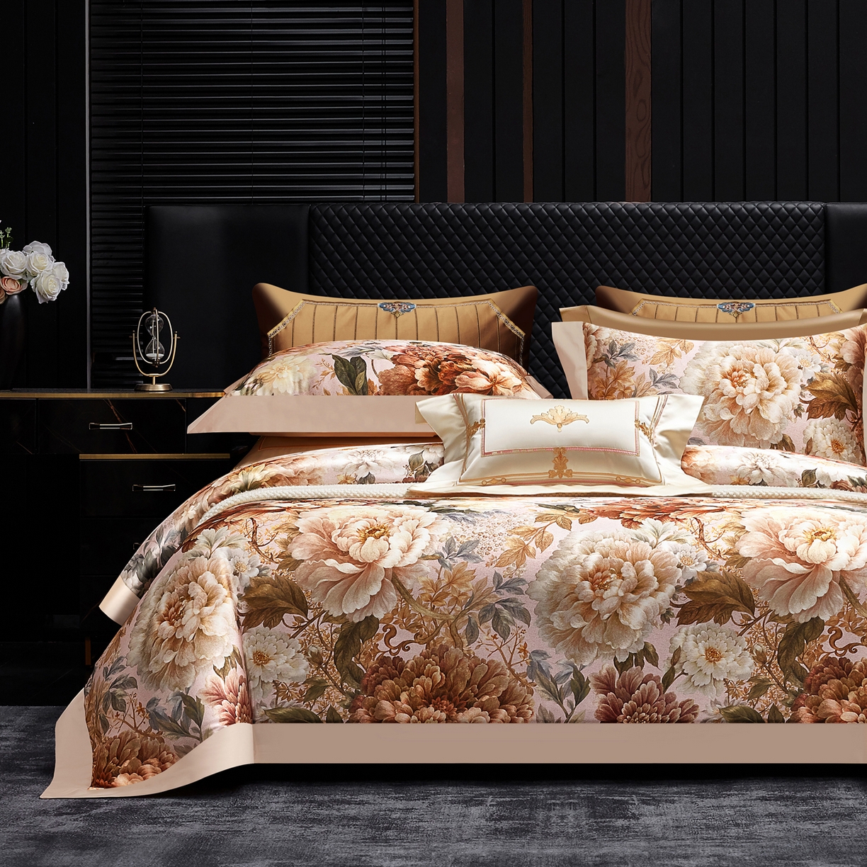 91家纺网 家纺一手货源 找家纺 （总）至爱今生 2026新款数码印花长绒棉四件套-国色芳华