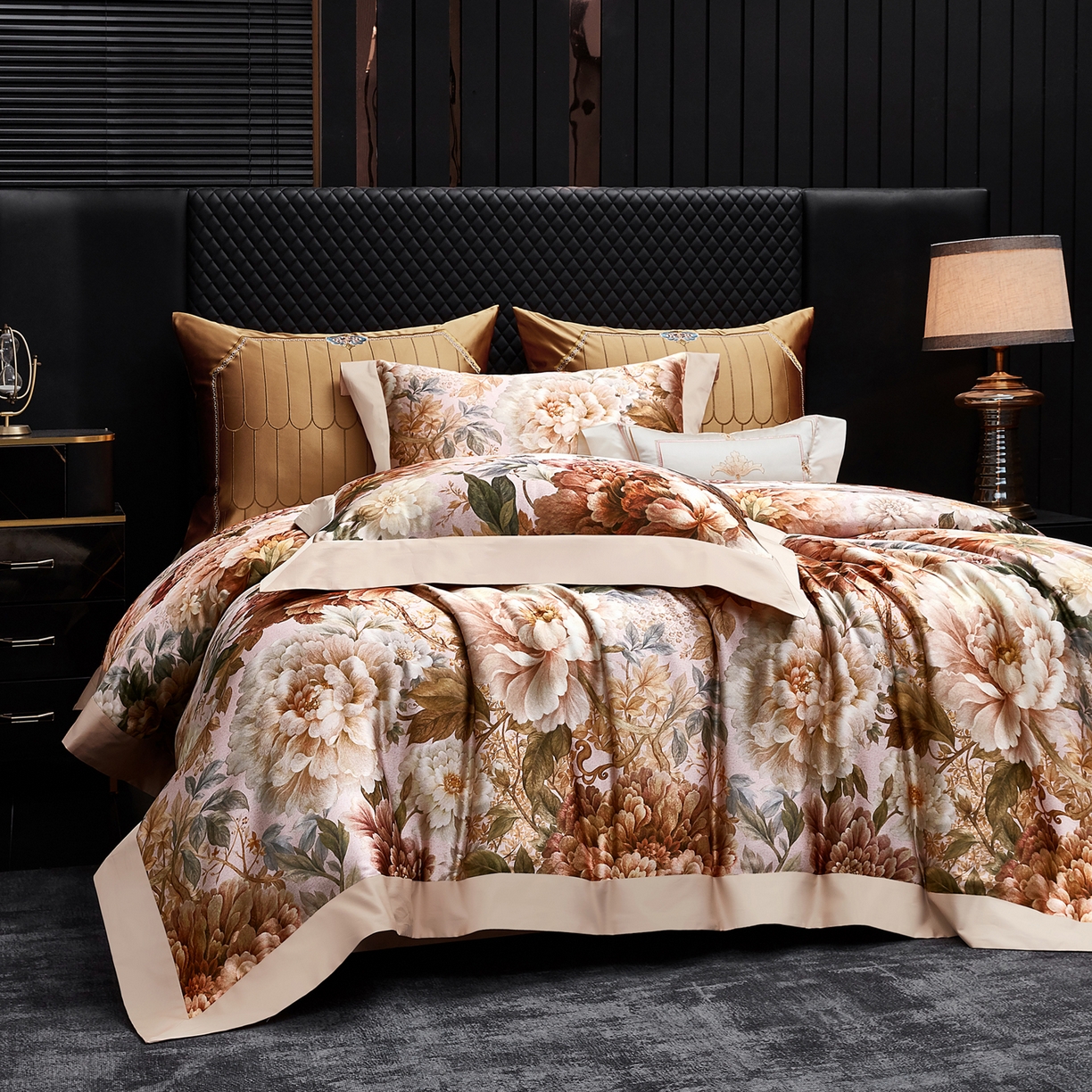 91家纺网 家纺一手货源 找家纺 （总）至爱今生 2026新款数码印花长绒棉四件套-国色芳华