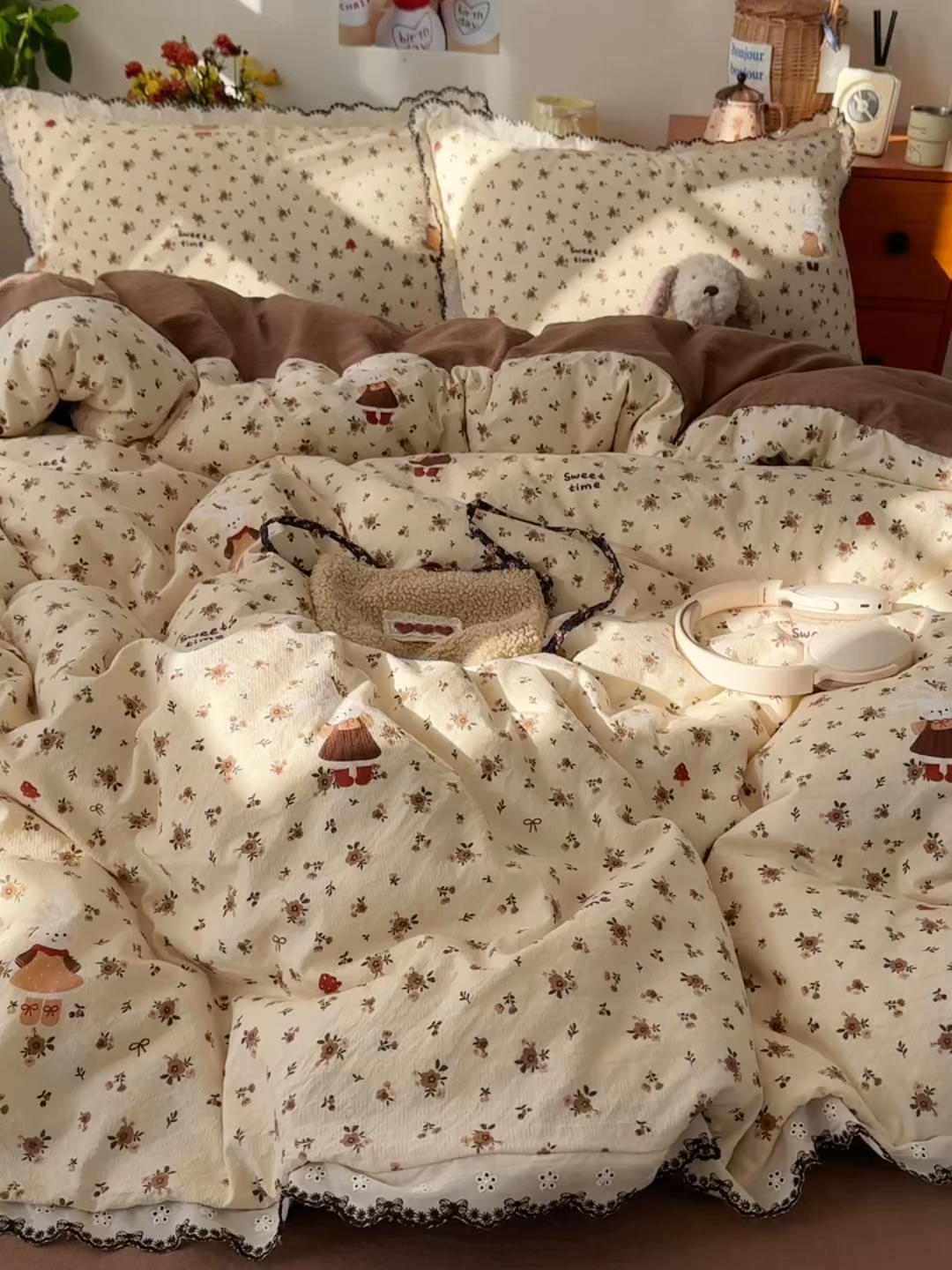 91家纺网 家纺一手货源 找家纺 顾里家纺 2026新款法式复古花边三层纱四件套（会员-2元） 可可小兔