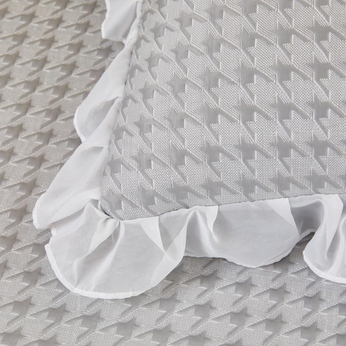 91家纺网 家纺一手货源 找家纺 怡源梦 2026新款A类PE高分子凉感软席提花冰豆豆床裙席子凉席-千鸟格 千鸟格-灰色