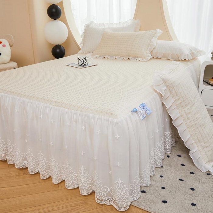 怡源梦 2026新款A类PE高分子凉感软席提花冰豆豆床裙席子凉席-千鸟格 千鸟格-米色