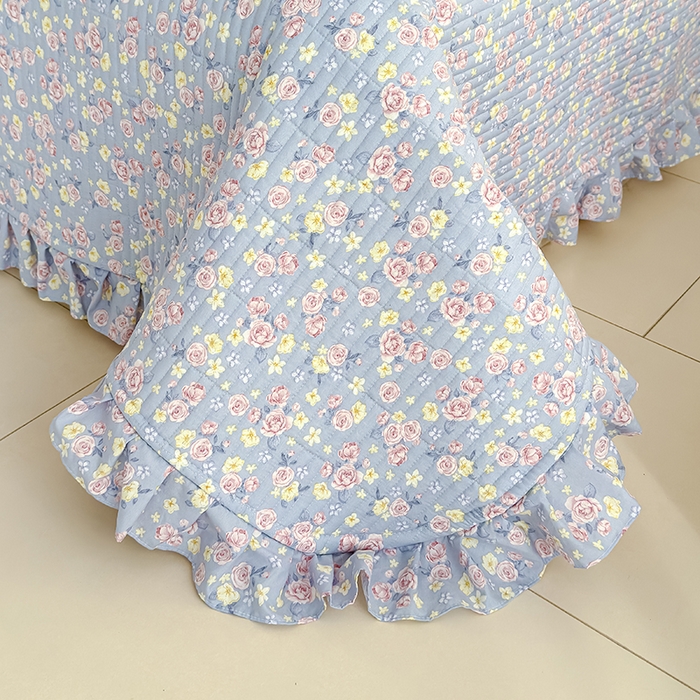 91家纺网 家纺一手货源 找家纺 归属 2026春夏新款古法仿棉单床盖床盖三件套 花漾玫瑰