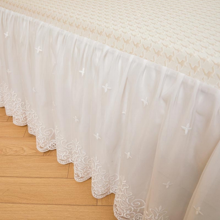 91家纺网 家纺一手货源 找家纺 怡源梦 2026新款A类PE高分子凉感软席提花冰豆豆床裙席子凉席-千鸟格 千鸟格-米色