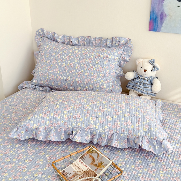 91家纺网 家纺一手货源 找家纺 归属 2026春夏新款古法仿棉单床盖床盖三件套 花漾玫瑰