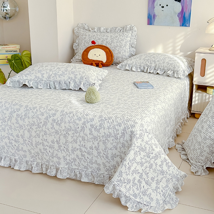 归属 2026春夏新款古法仿棉单床盖床盖三件套 靳叶清欢