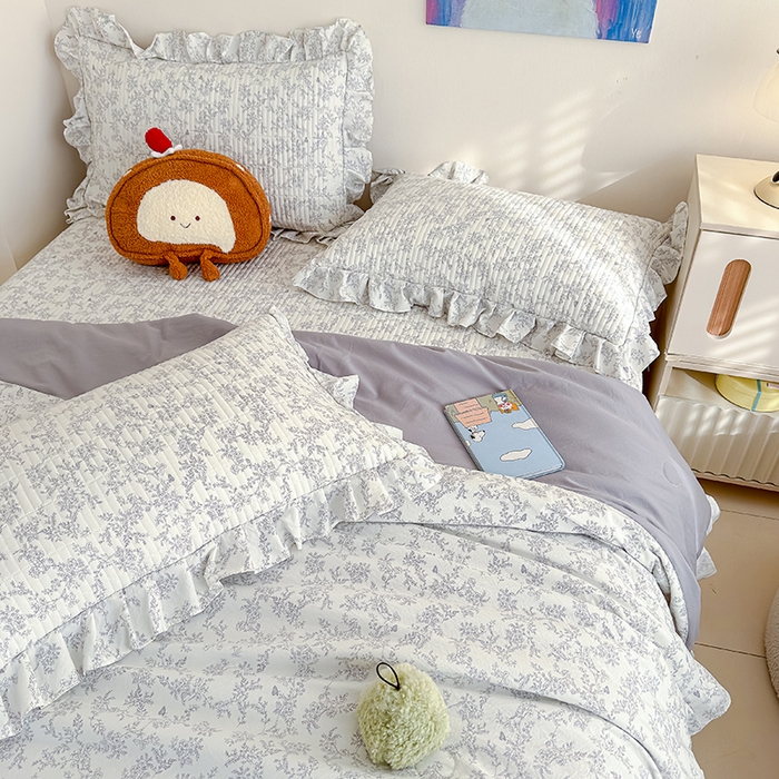 91家纺网 家纺一手货源 找家纺 归属 2026春夏新款古法仿棉单床盖床盖三件套 靳叶清欢