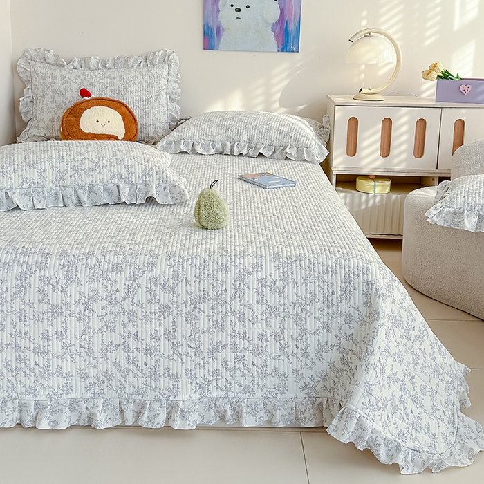 91家纺网 家纺一手货源 找家纺 归属 2026春夏新款古法仿棉单床盖床盖三件套 靳叶清欢