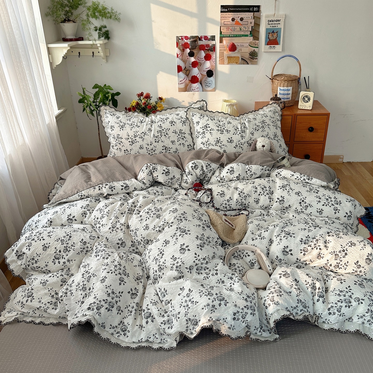 91家纺网 家纺一手货源 找家纺 顾里家纺 2026新款法式复古花边三层纱四件套（会员-2元） 水墨江南