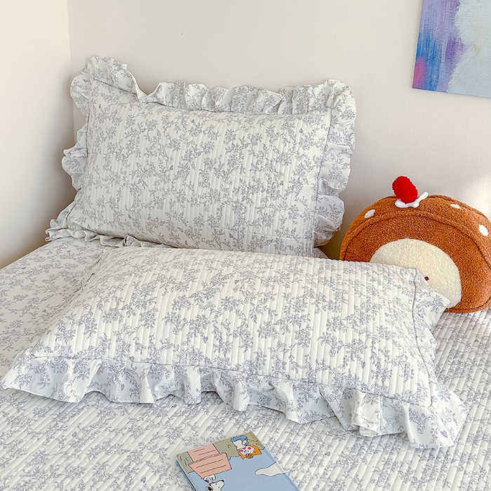 91家纺网 家纺一手货源 找家纺 归属 2026春夏新款古法仿棉单床盖床盖三件套 靳叶清欢