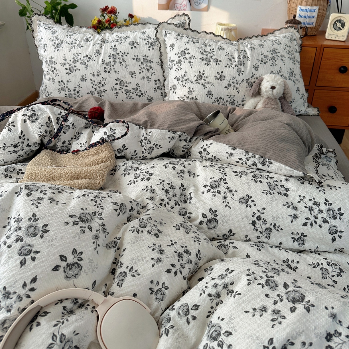 91家纺网 家纺一手货源 找家纺 顾里家纺 2026新款法式复古花边三层纱四件套（会员-2元） 水墨江南