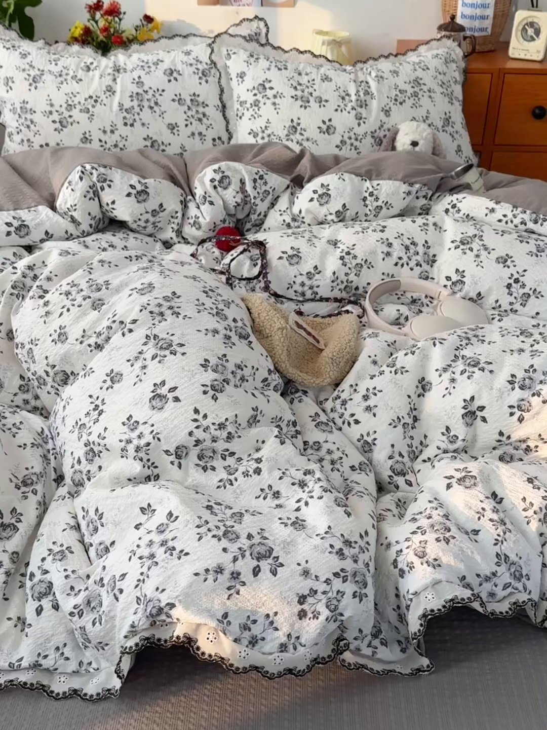 91家纺网 家纺一手货源 找家纺 顾里家纺 2026新款法式复古花边三层纱四件套（会员-2元） 水墨江南