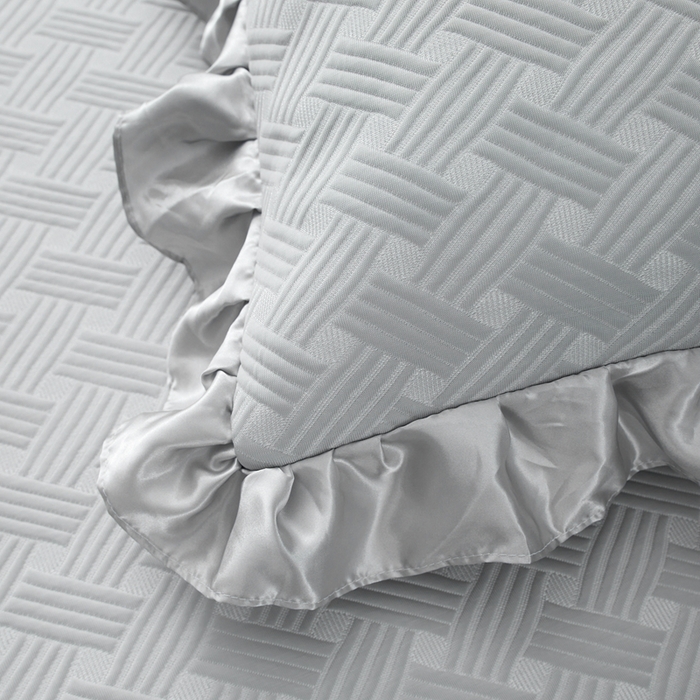 91家纺网 家纺一手货源 找家纺 （总）怡源梦 2026新款A类PE聚乙烯冰豆豆提花床裙款席子凉席三件套-梦之约