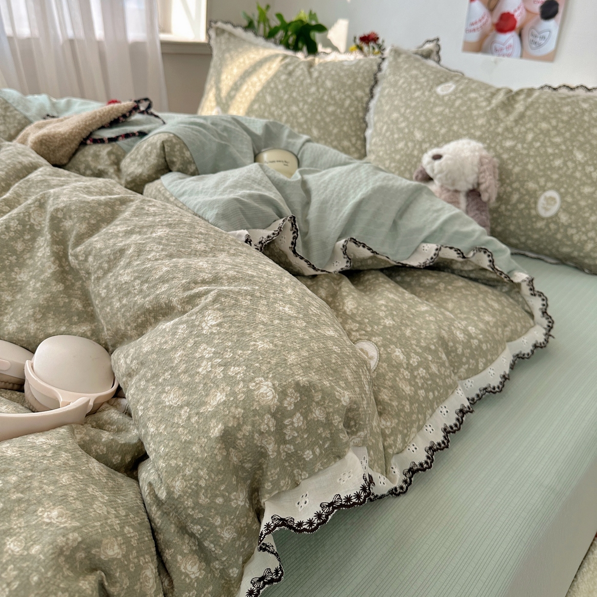 91家纺网 家纺一手货源 找家纺 顾里家纺 2026新款法式复古花边三层纱四件套（会员-2元） 仙境风眠