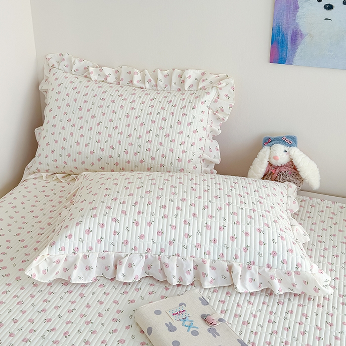 91家纺网 家纺一手货源 找家纺 归属 2026春夏新款古法仿棉单床盖床盖三件套 玫瑰之约