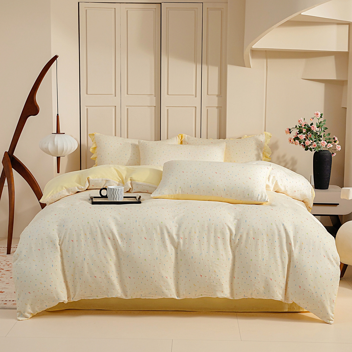 情煊家纺 2026新款全棉双层纱经典款单被套 经典款-冰淇淋