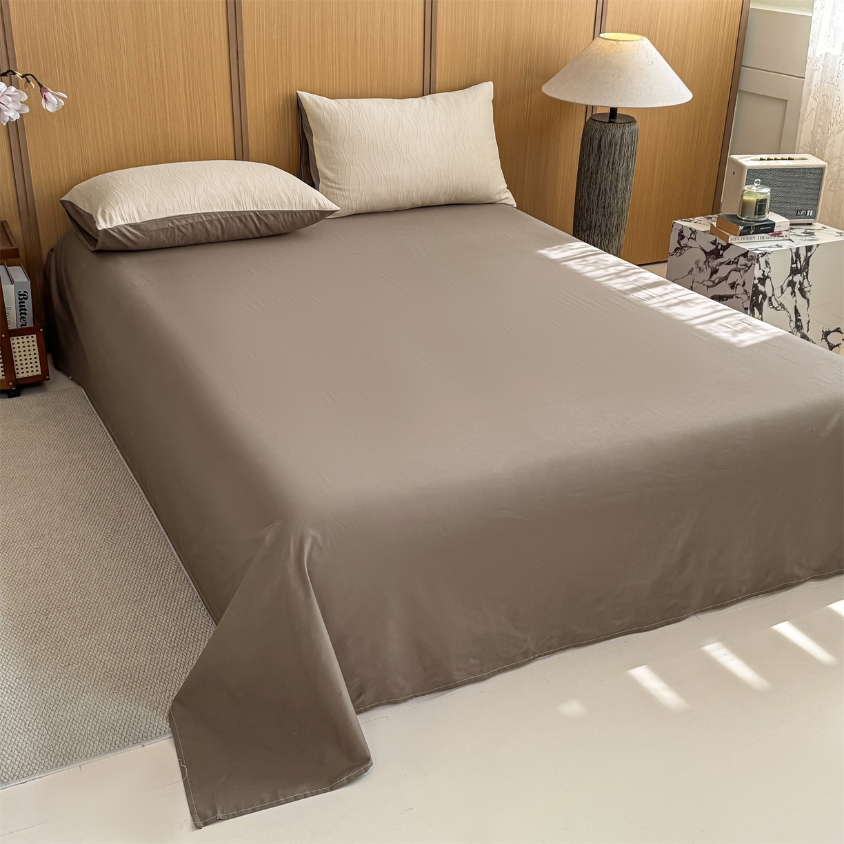 91家纺网 家纺一手货源 找家纺 （总）灰鲸 2026新款全棉纯棉三层纱色织提花四件套