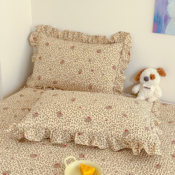 91家纺网 家纺一手货源 找家纺 归属 2026春夏新款古法仿棉单床盖床盖三件套 奶酷豹纹