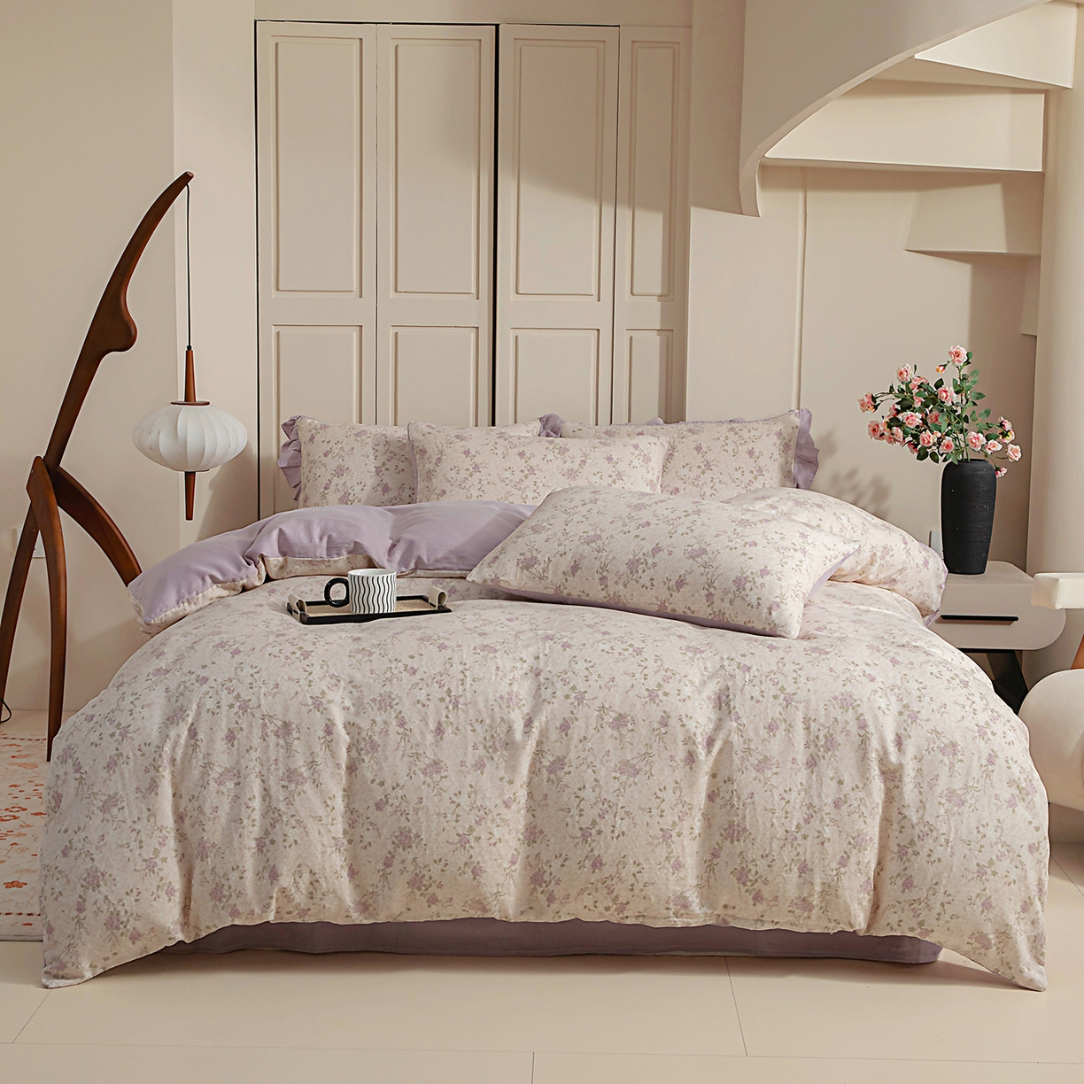 91家纺网 家纺一手货源 找家纺 （总）情煊家纺 2026新款全棉双层纱经典款四件套