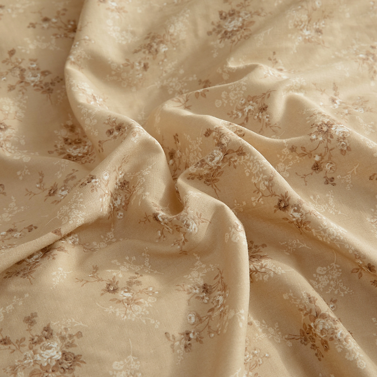 91家纺网 家纺一手货源 找家纺 情煊家纺 2026新款全棉双层纱经典款四件套 经典款-茶香