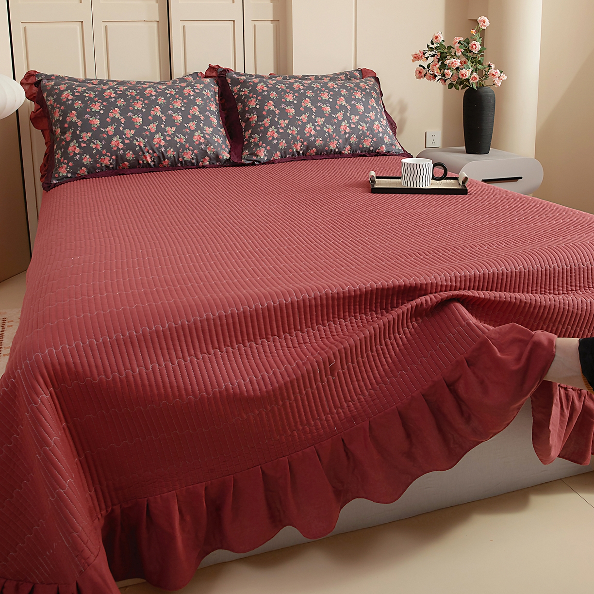 91家纺网 家纺一手货源 找家纺 （总）情煊家纺 2026新款全棉双层纱单品床盖