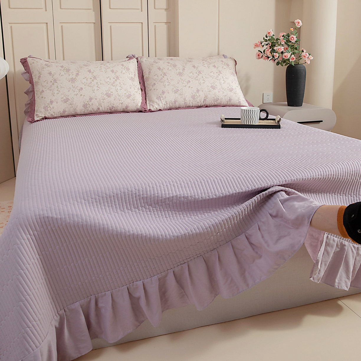 91家纺网 家纺一手货源 找家纺 （总）情煊家纺 2026新款全棉双层纱单品床盖