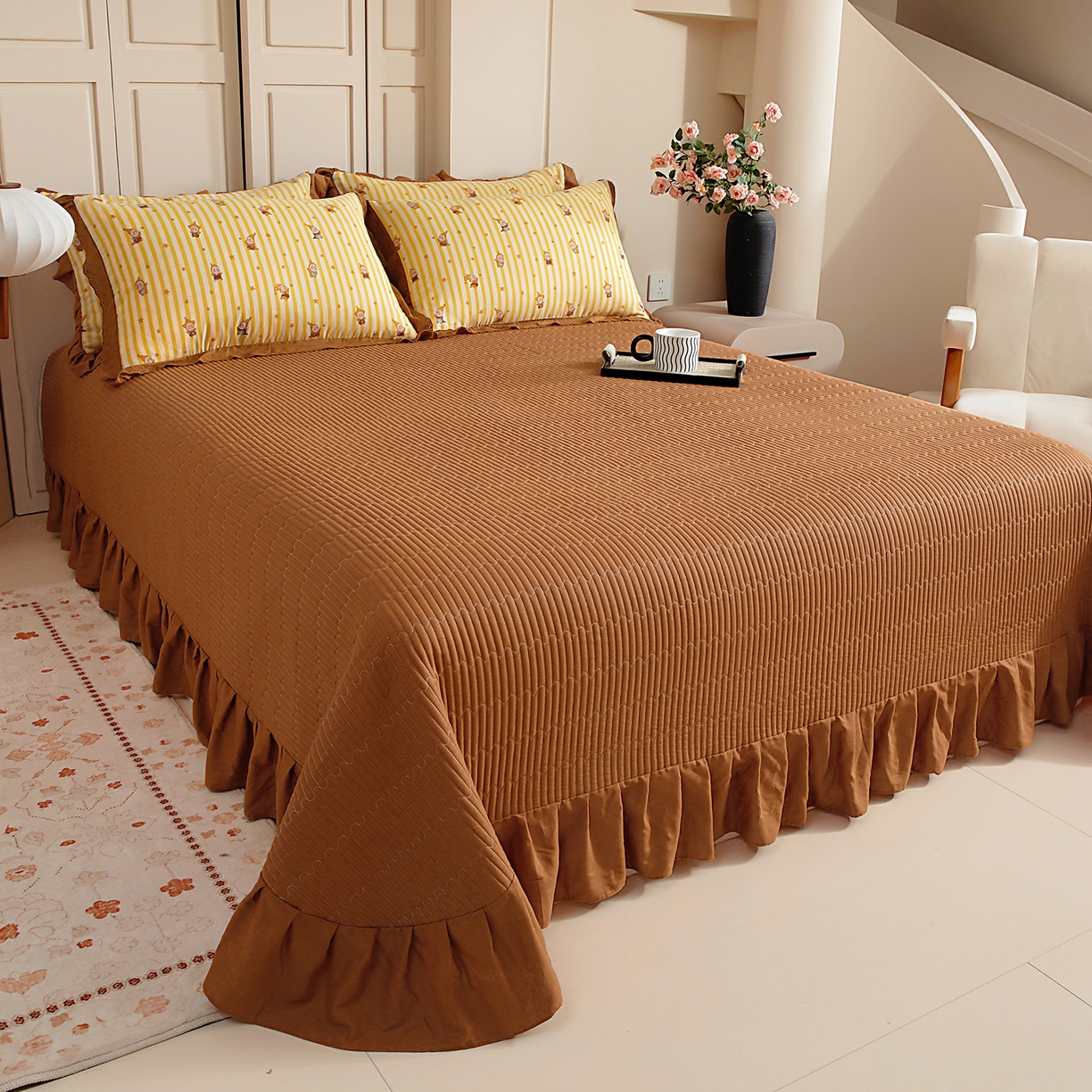 91家纺网 家纺一手货源 找家纺 （总）情煊家纺 2026新款全棉双层纱单品床盖