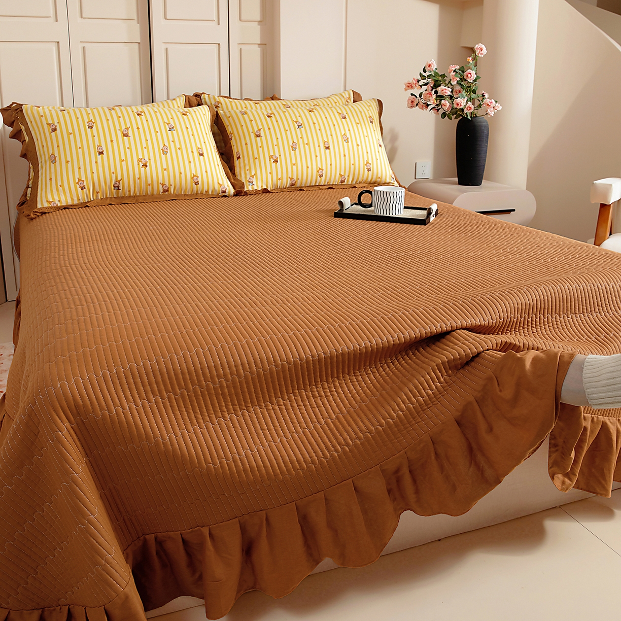 91家纺网 家纺一手货源 找家纺 （总）情煊家纺 2026新款全棉双层纱单品床盖