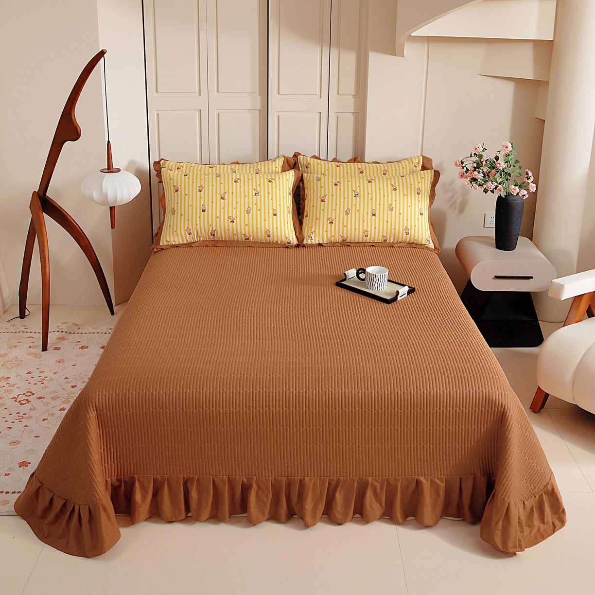 91家纺网 家纺一手货源 找家纺 （总）情煊家纺 2026新款全棉双层纱单品床盖